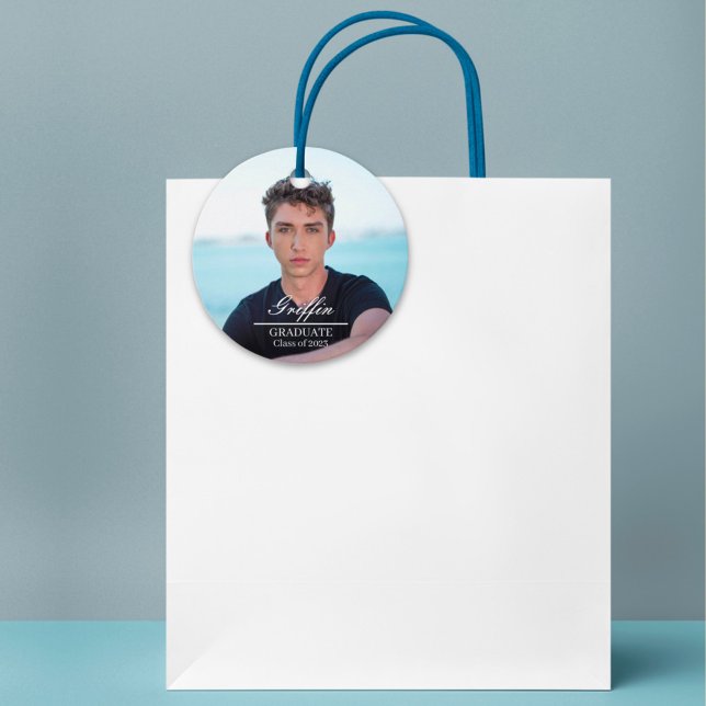 Guy Grad Modern Student Anpassningsbar Photo Gåvor Etiketter (Skapare uppladdad)