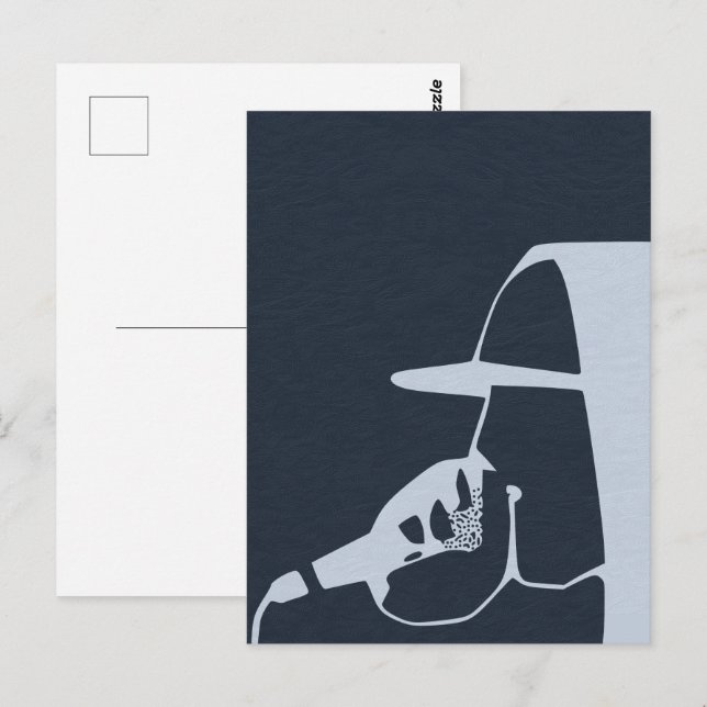 GUY IN HOODIE RAPPPPORT PÅ MIC HIP HOP VYKORT (Fram/baksida)