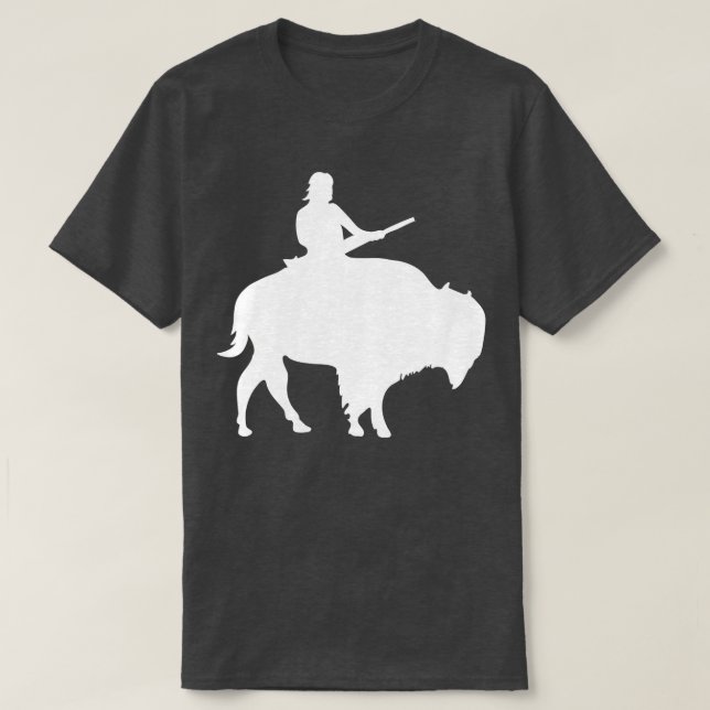 Guy på en Buffalo Silhouette T Shirt (Design framsida)