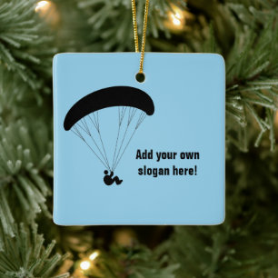 Guy Paragliding-grafik - anpassningsbar text på bå Julgransprydnad Keramik