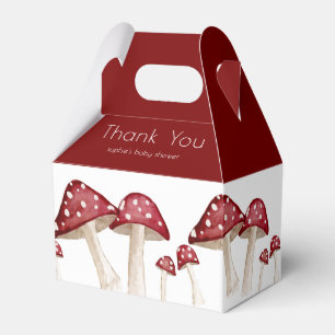 Guy Red Woodland Mushroom Baby Shower Roligt Presentaskar