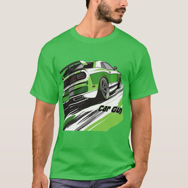 Guy Turbo Sports Tävling-Grönt T Shirt (Framsida)