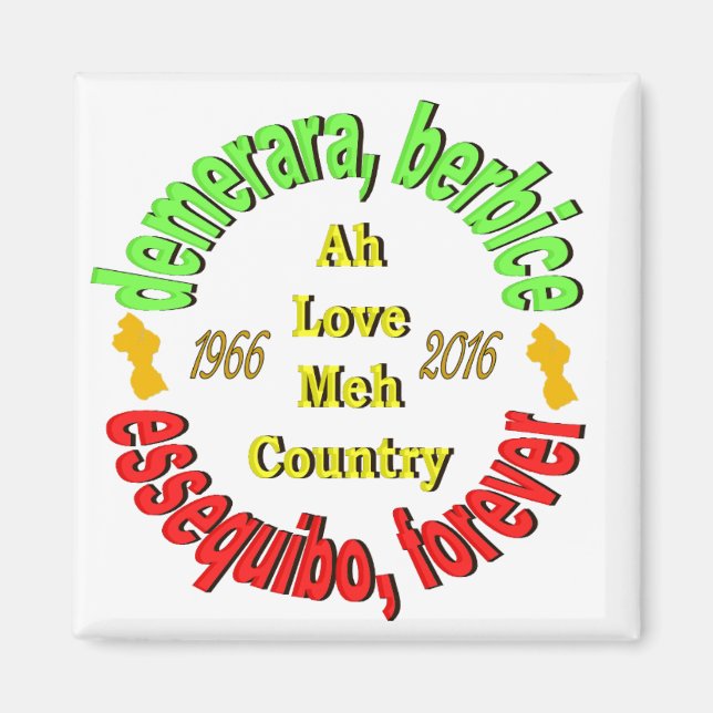 Guyana 3 Countyn 3’ Round Magnet (Framsidan)