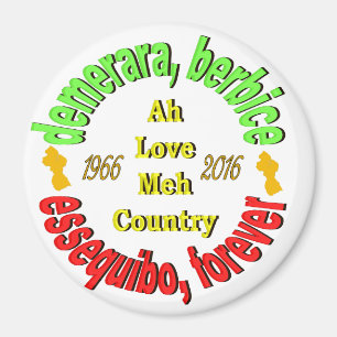 Guyana 3 län 3" rundamagnet magnet
