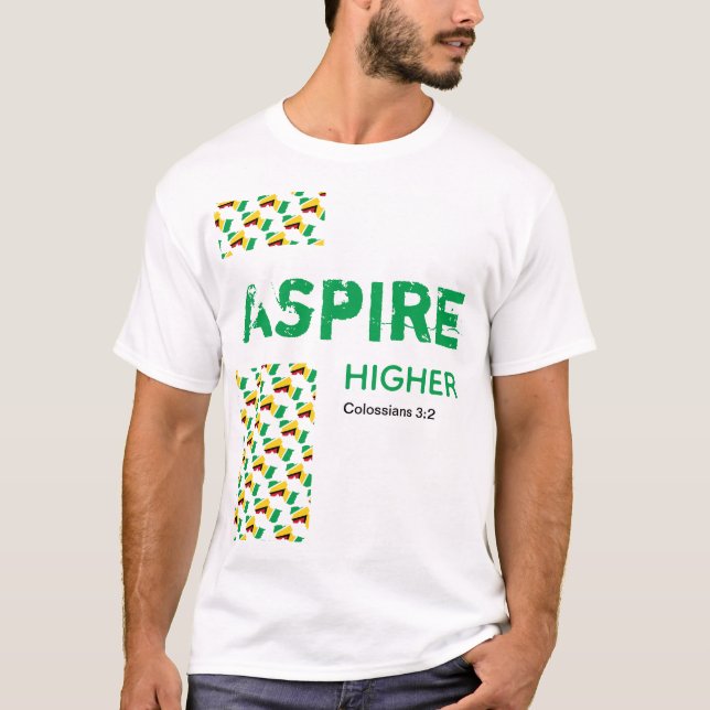 Guyana ASPIRE HIGHER Christian Scripture T Shirt (Framsida)
