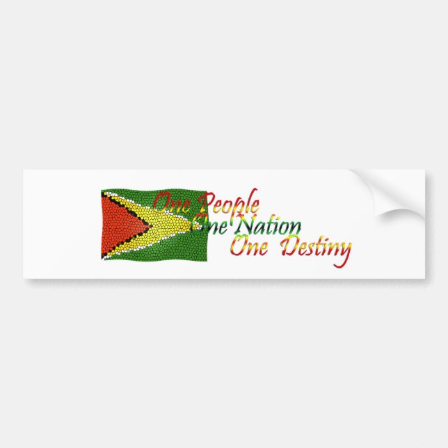Guyana bildekalflagga med Motto Bildekal (Framsidan)
