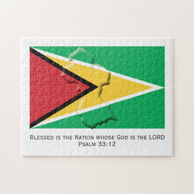 GUYANA | Blad nation | GUYANESE FLAGGA Pussel (Horisontell)