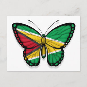 Guyana Butterfly Flagga Vykort