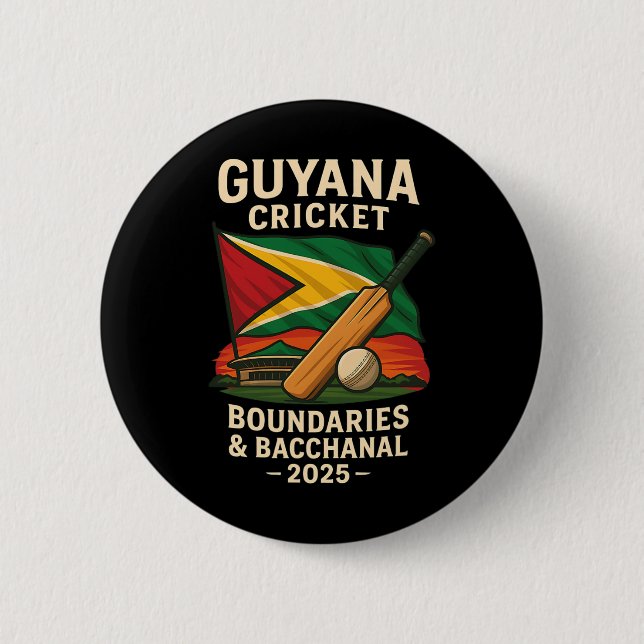 Guyana Cricket 2025 Gränser Och Cchanal Karibien Knapp (Framsida)