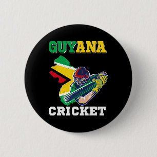 Guyana Cricket Spelare Flagga Tröja Guyana Sport Knapp