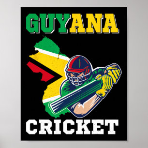 Guyana Cricket Spelare Flagga Tröja Guyana Sport Poster