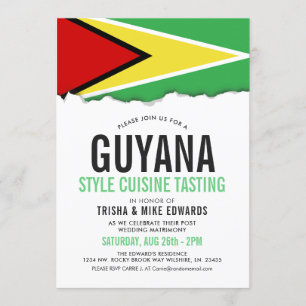 Guyana-Cuisineet Party Flagga White Inbjudan