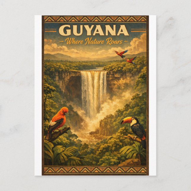 GUYANA – Där naturen rytar Vykort (Framsida)