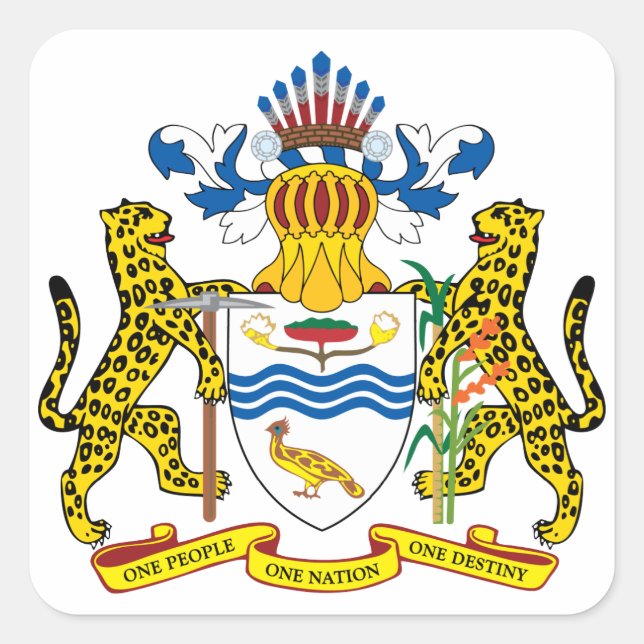 guyana emblem fyrkantigt klistermärke (Framsida)