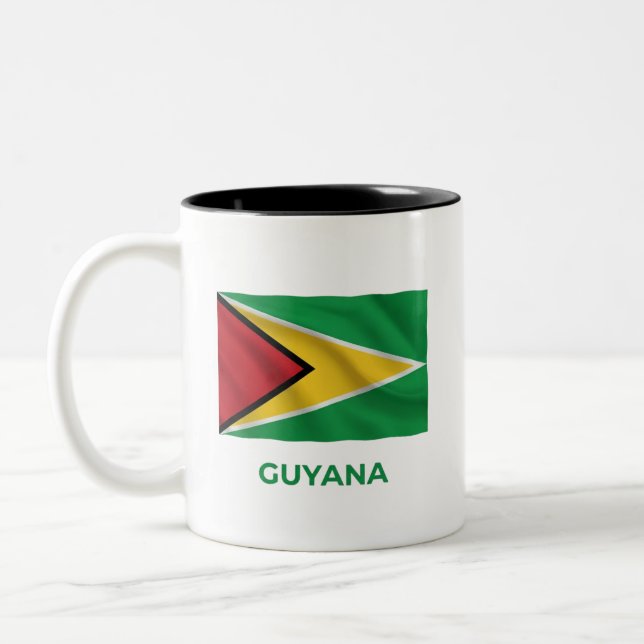 Guyana Enkel Flagga | Varje Dag Stolthet Två-Tonad Mugg (Vänster)