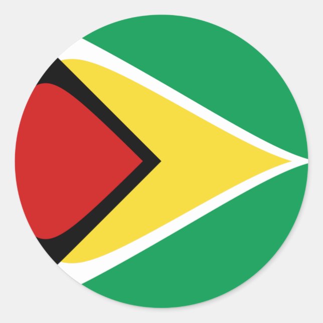 Guyana Fisheye Flagga Klistermärke (Framsida)