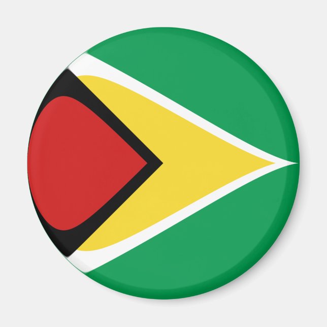 Guyana Fisheye Flagga Magnet (Framsidan)