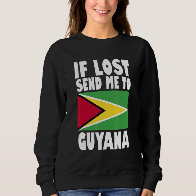 Guyana Flag Design  If lost send me to Guyana T Shirt (Framsida)
