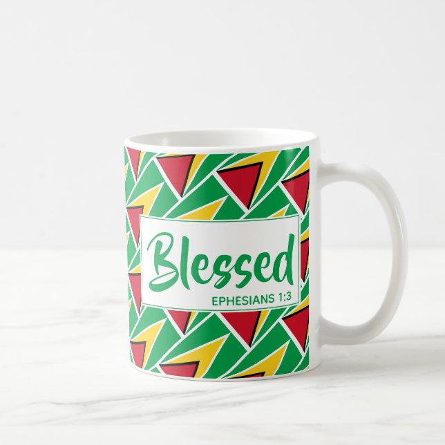 GUYANA-FLAGGA, anpassad, kristen skrift Kaffemugg (Höger)