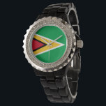 Guyana flagga armbandsur<br><div class="desc">En idealisk gåva till alla dem som är patriotiska i land!</div>