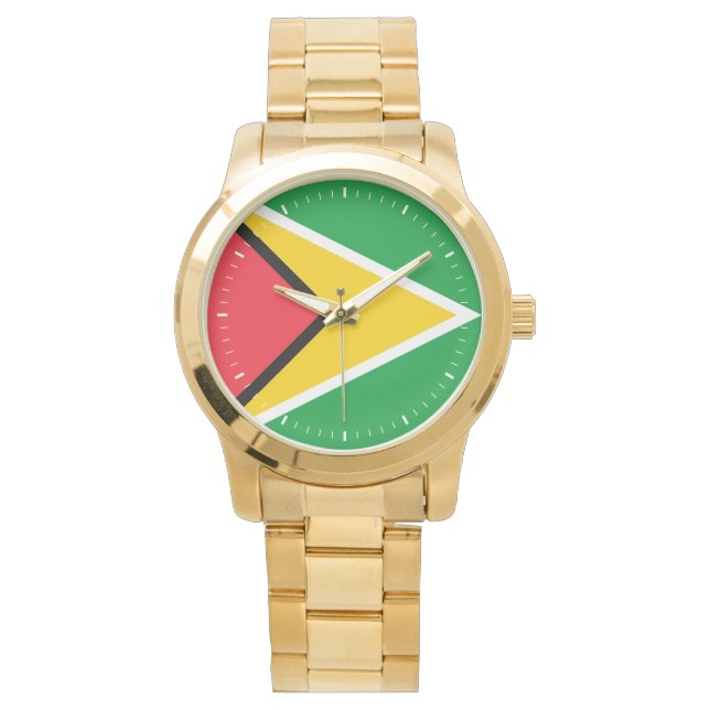 Guyana Flagga Armbandsur (Framsida)