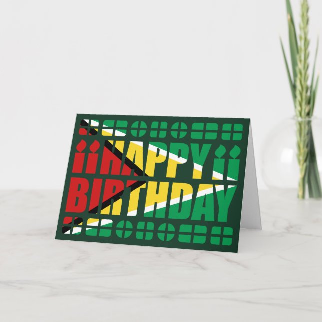 Guyana Flagga Birthday Card Kort (Framsida)