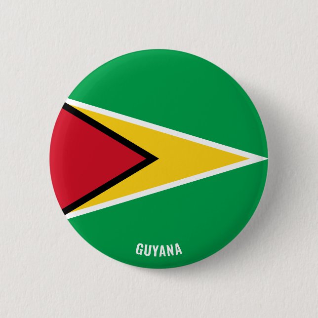 Guyana Flagga Charming Patriotic Button Knapp (Framsida)