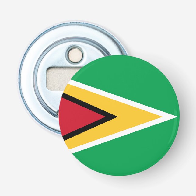 Guyana flagga flasköppnare (Framsidan)
