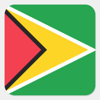 Guyana Flagga Fyrkantigt Klistermärke