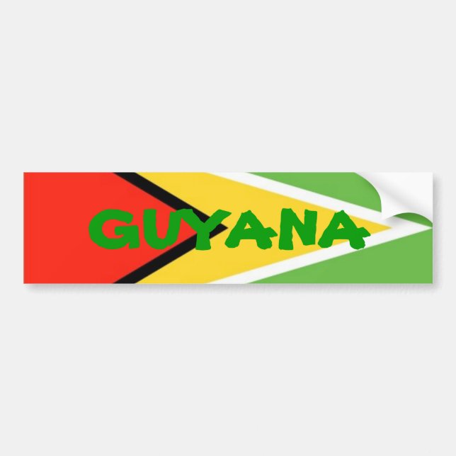 Guyana-Flagga GUYANA Bildekal (Framsidan)