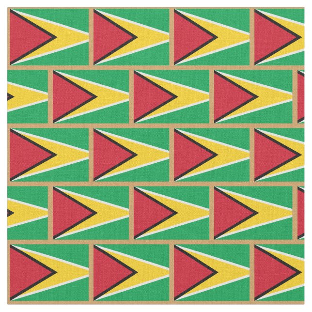 Guyana Flagga & Guyana mode Fabric/Sport Tyg (Närbild)