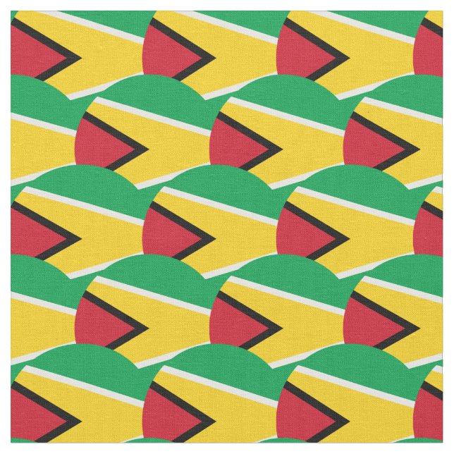 Guyana Flagga & Guyana Trendig Fabric/mode Tyg (Närbild)