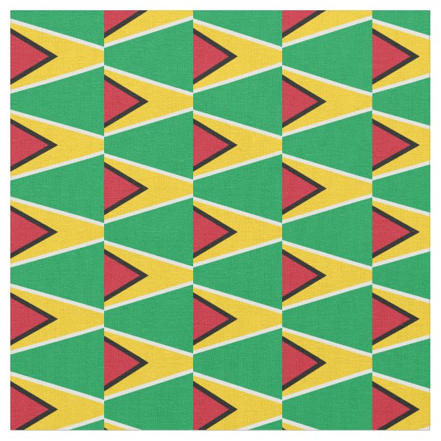 Guyana Flagga & Guyana Trendig Fabric/mode Tyg (Närbild)