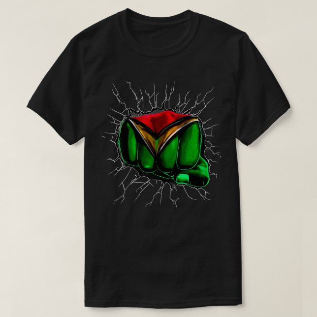 Guyana Flagga Guyanese Flagga Fist Gift T Shirt (Design framsida)