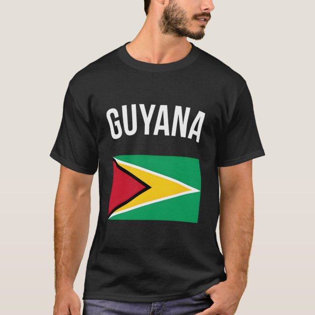 Guyana Flagga Guyansk Guyana T Shirt (Framsida)