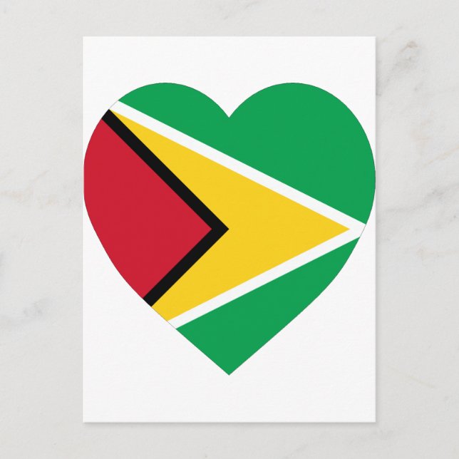 Guyana Flagga Heart Vykort (Framsida)