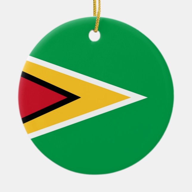 Guyana flagga julgransprydnad keramik (Framsidan)