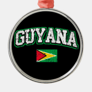Guyana Flagga Julgransprydnad Metall