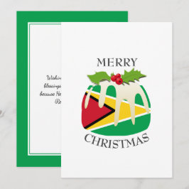GUYANA FLAGGA | Julpudding | festlig Julkort