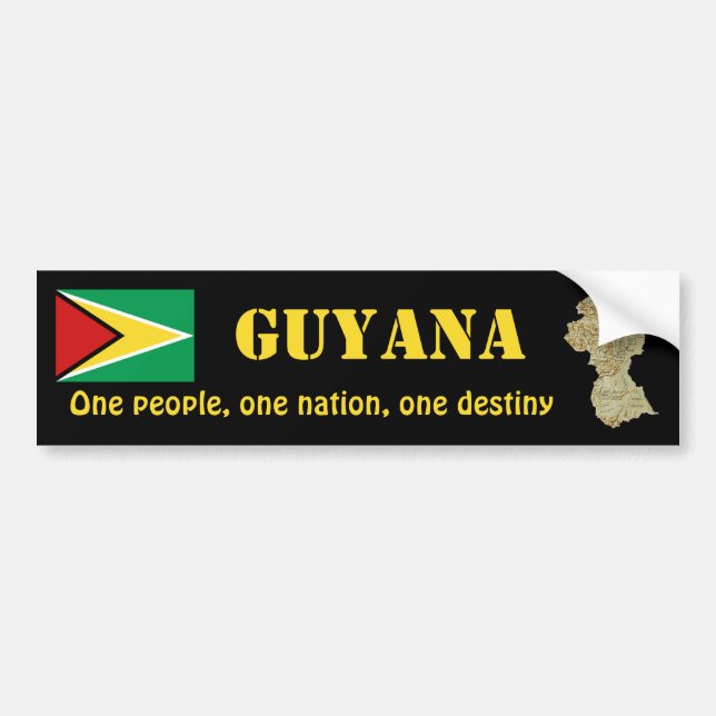 Guyana flagga + Kartabildekal Bildekal (Framsidan)