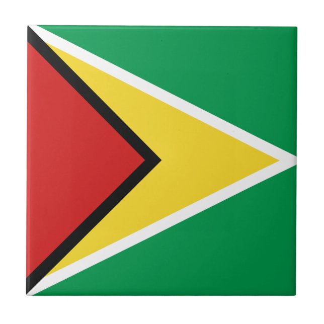 Guyana Flagga Keramisk Platta Kakelplatta (Framsidan)