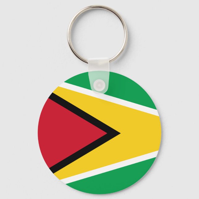 Guyana Flagga Keychain Nyckelring (Framsida)
