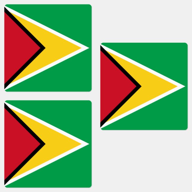 Guyana Flagga Klistermärke (Grupp)