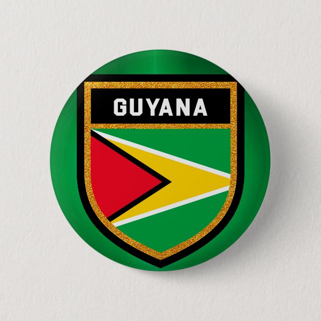 Guyana Flagga Knapp (Framsida)