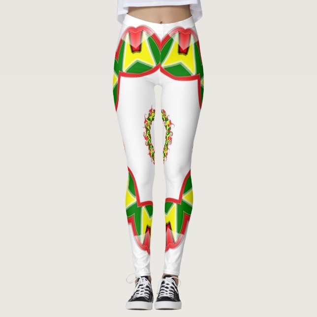 Guyana Flagga Leggings (Framsida)