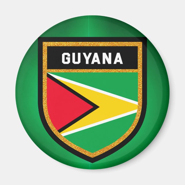 Guyana Flagga Magnet (Framsidan)
