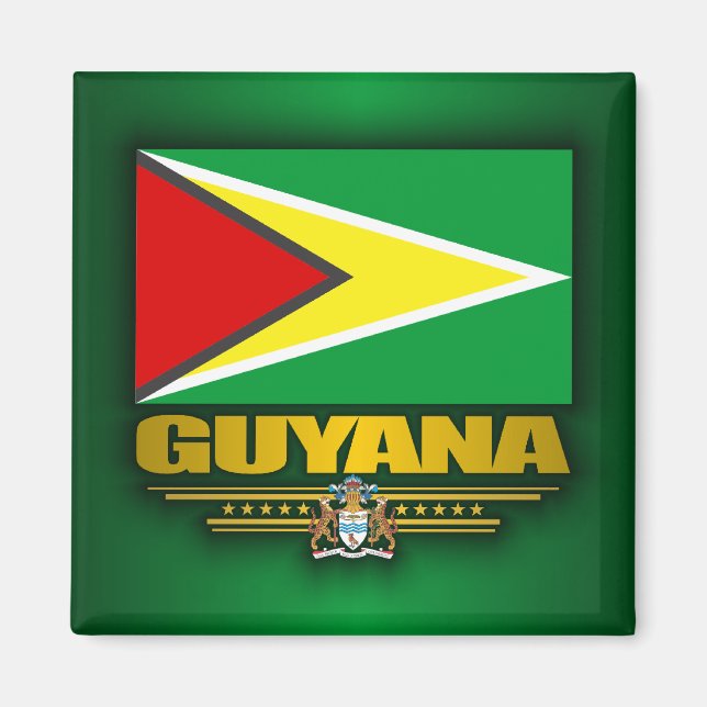 Guyana Flagga Magnet (Framsidan)