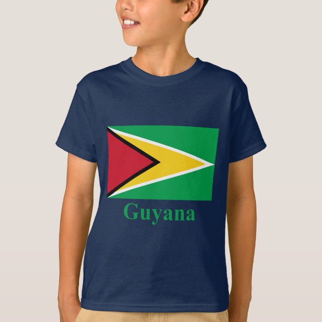 Guyana flagga med namn t shirt (Framsida)
