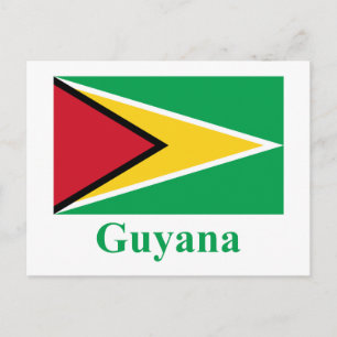 Guyana Flagga med Namn Vykort