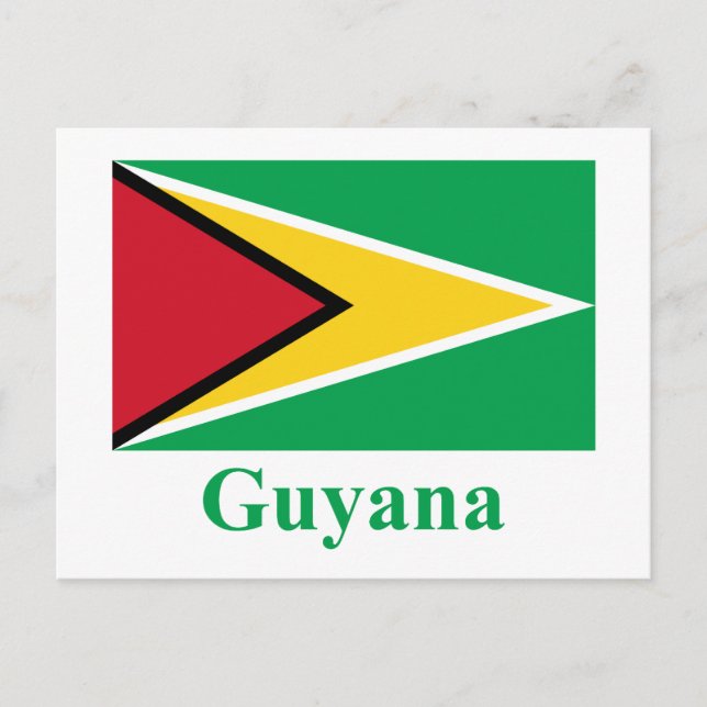 Guyana Flagga med Namn Vykort (Framsida)